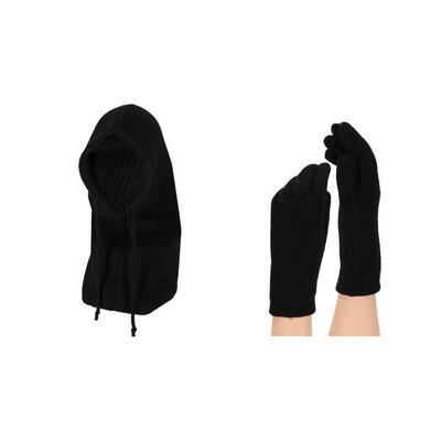 Balaclava en handschoenen dames - fashion - zwart