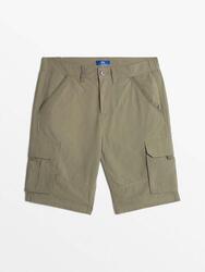 Bermuda ceinture semi-élastiquée avec passants Homme - VALENBER Vert