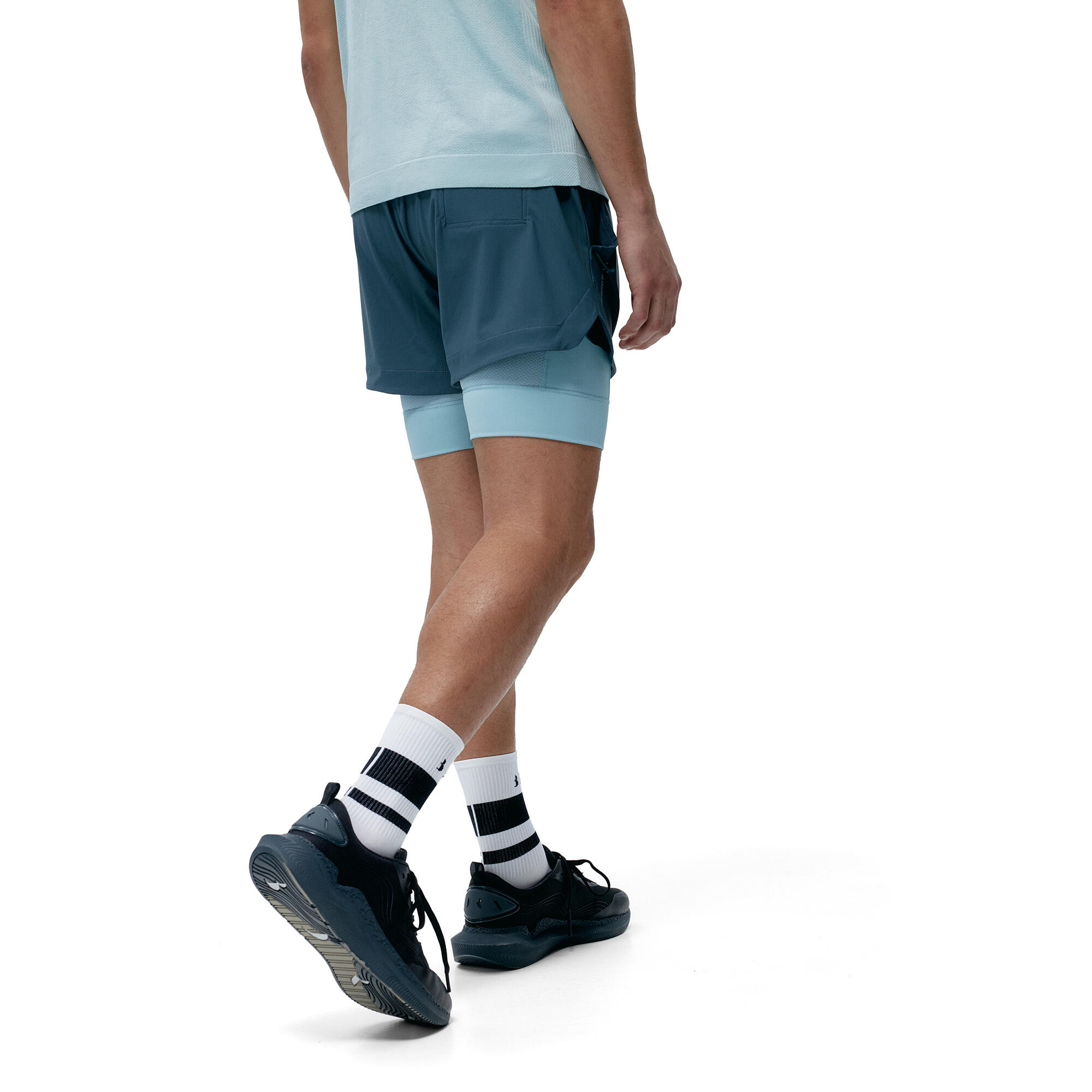 Pantalón corto deportivo de hombre Mashu 2 en 1 con bolsillos 2/6
