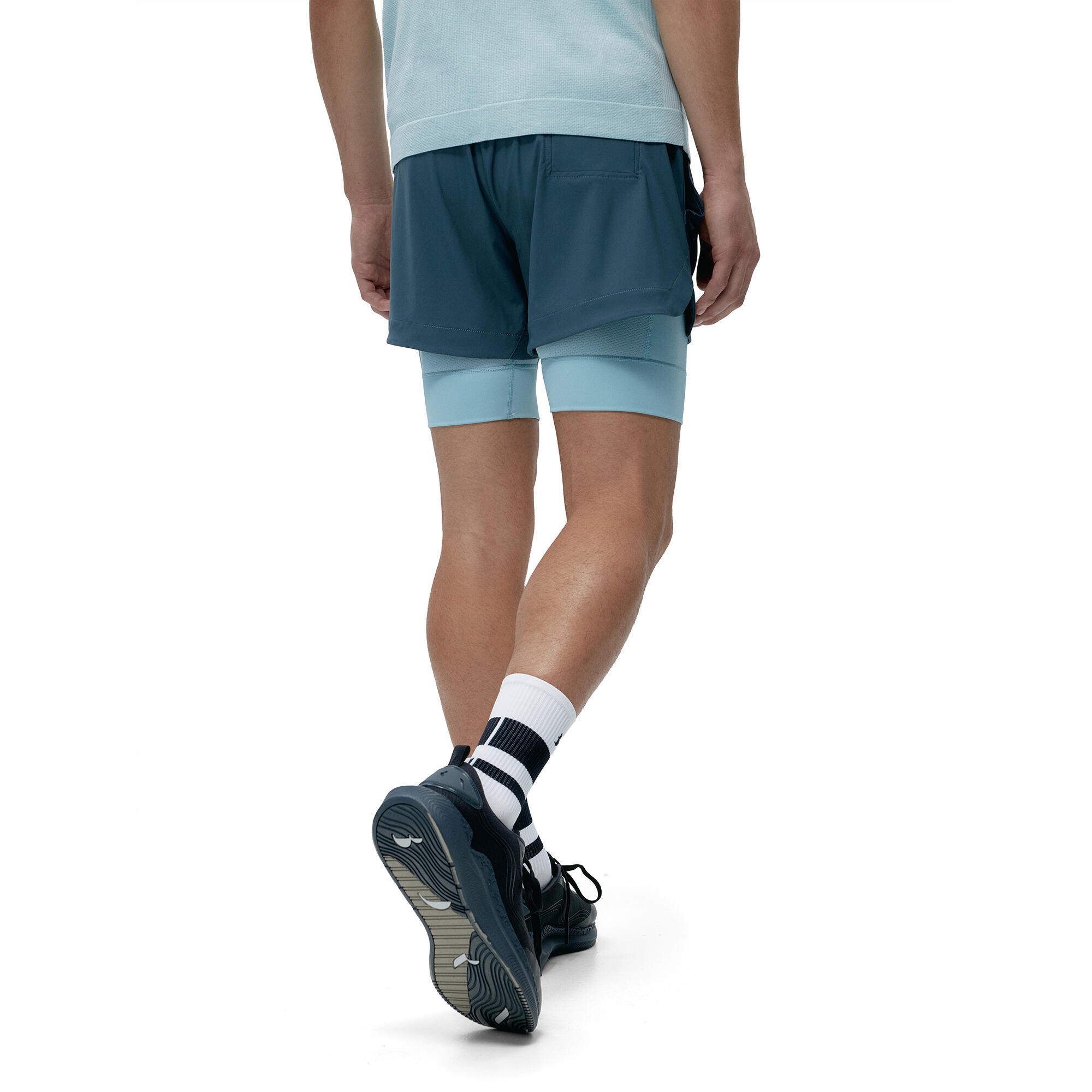Pantalón corto deportivo de hombre Mashu 2 en 1 con bolsillos 5/6