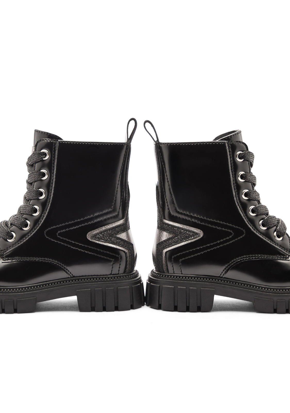 Botas Militares de Niña Caña Media Cremallera Interior 3/4