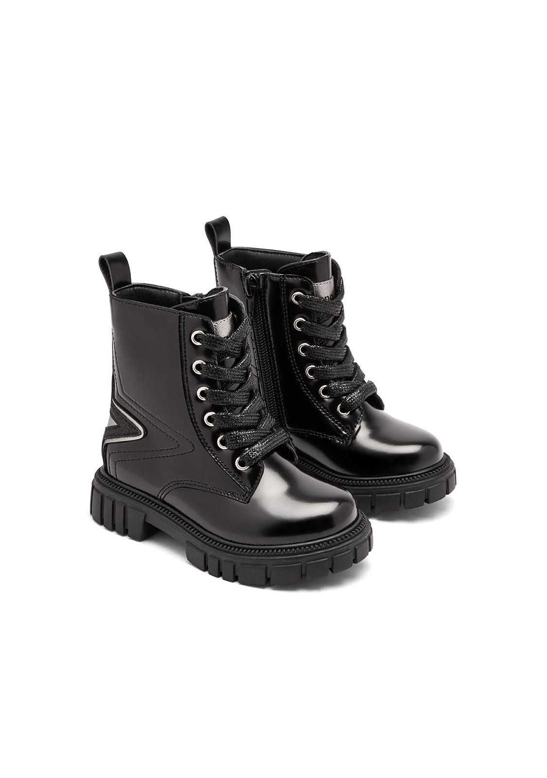 Botas Militares de Niña Caña Media Cremallera Interior 2/4