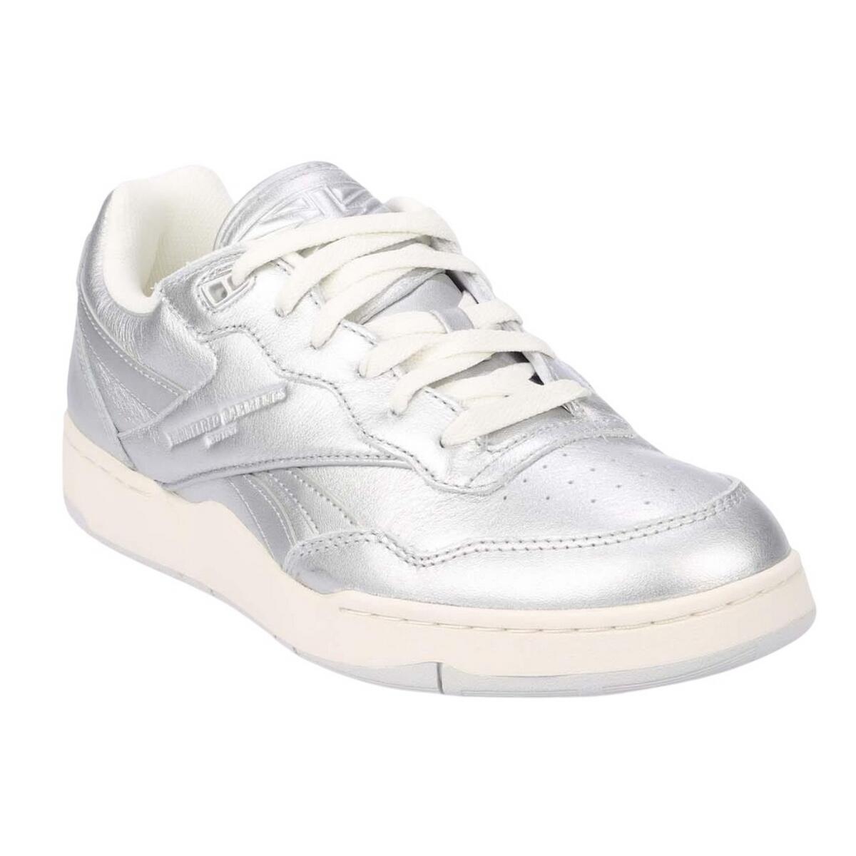 REEBOK Unisex Adult BB 4000 II Metallic Leather Trainers (Silver)