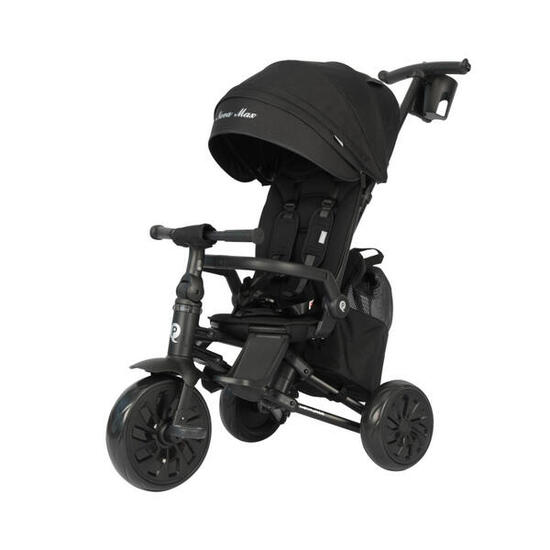 Qplay Nova Max Driewieler met Duwstang - Opvouwbare Peuterfiets - 5-in-1 - Zwart