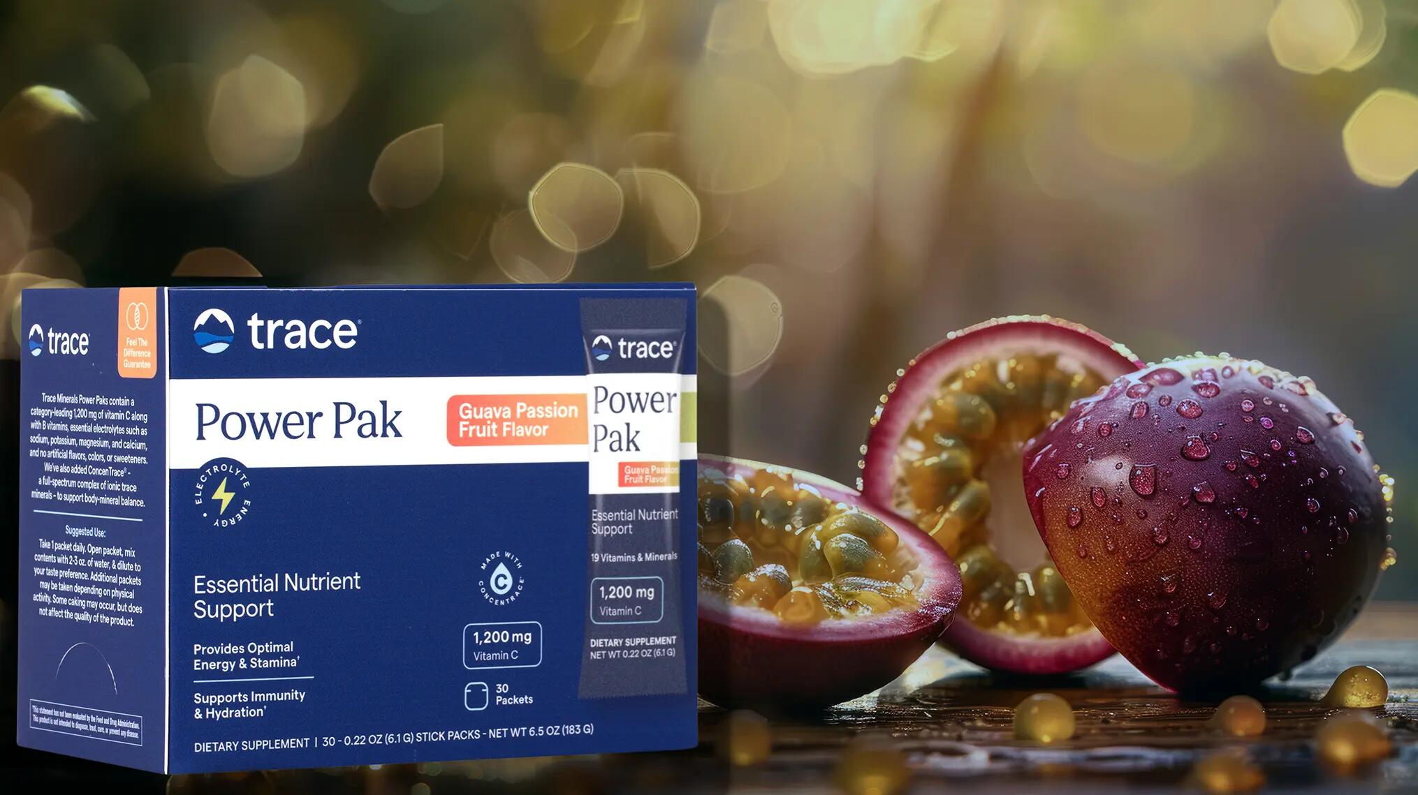 Trace Minerals-PowerPak Maracuja ízű Elektrolit ital + C-Vitamin 30 tasak,183g 6/6