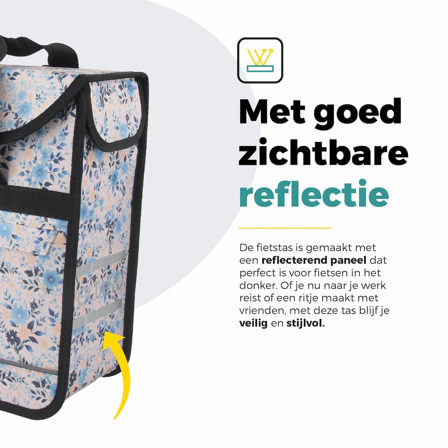 Voltano Voorgevormde Enkele Fietstas / Pakaftas - Light Flowers- 17L 3/7