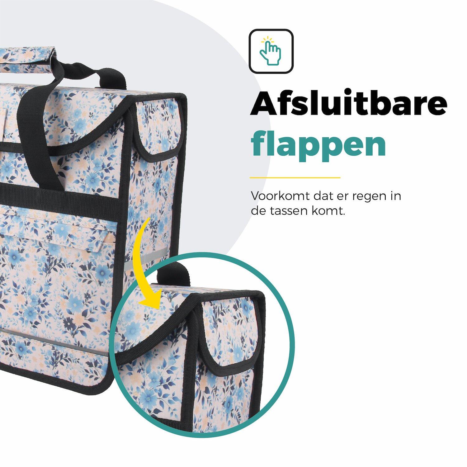 Voltano Voorgevormde Enkele Fietstas / Pakaftas - Light Flowers- 17L 4/7