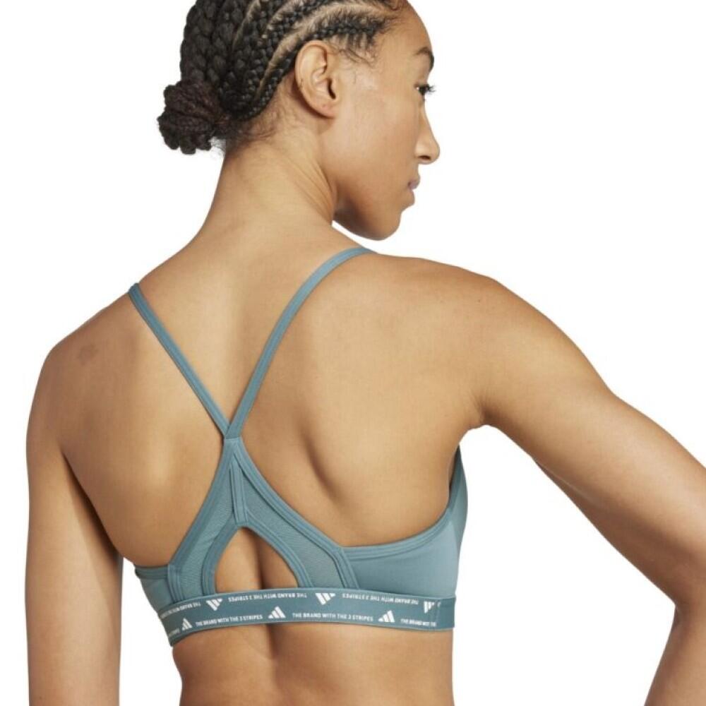 Sujetador deportivo de Running Mujer Adidas Aeroreact 3Stripes Bra JW5129 Verde 3/4