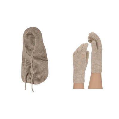 Balaclava en handschoenen dames - fashion - camel