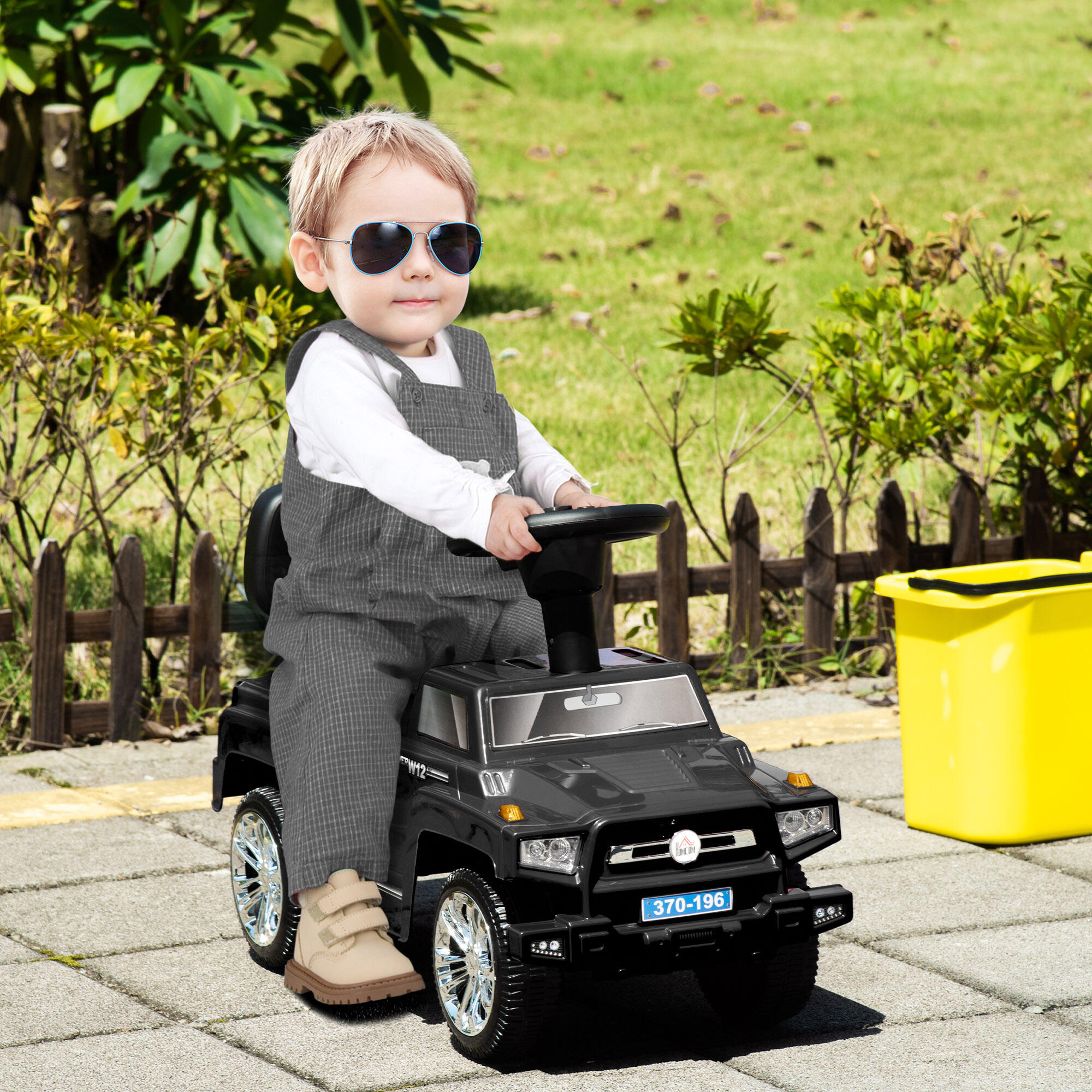 HOMCOM Fuoristrada per Bambini Macchina Cavalcabile con Volante Fari Musiche 2/7