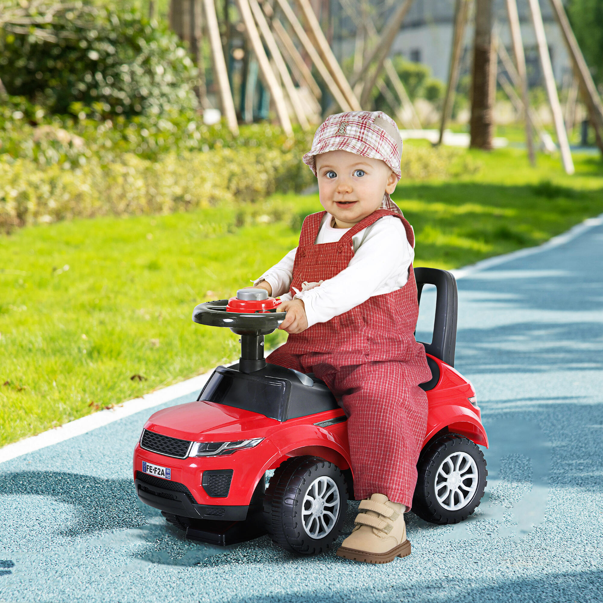 HOMCOM Macchina Cavalcabile Giocattolo per Bambini 12-36 Mesi Rossa 2/7