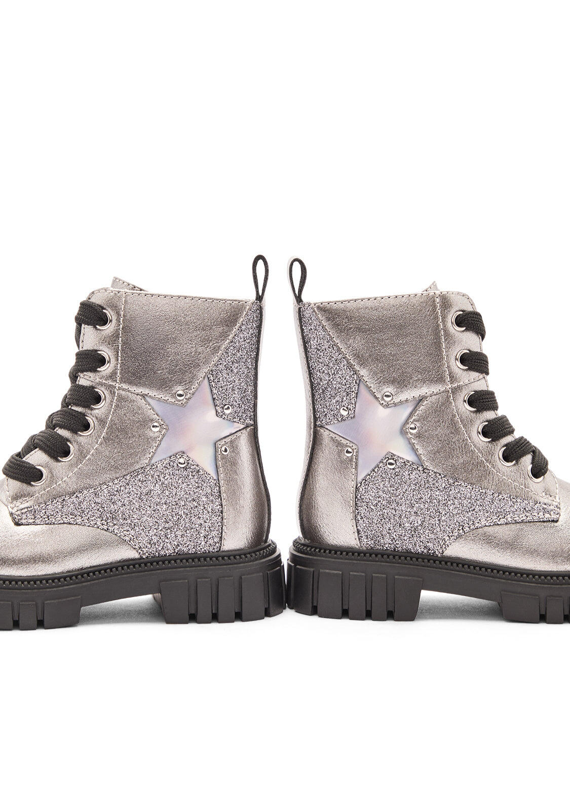 Botas Militares de Niña Caña Media Cremallera Interior Estampado de Estrella 4/4