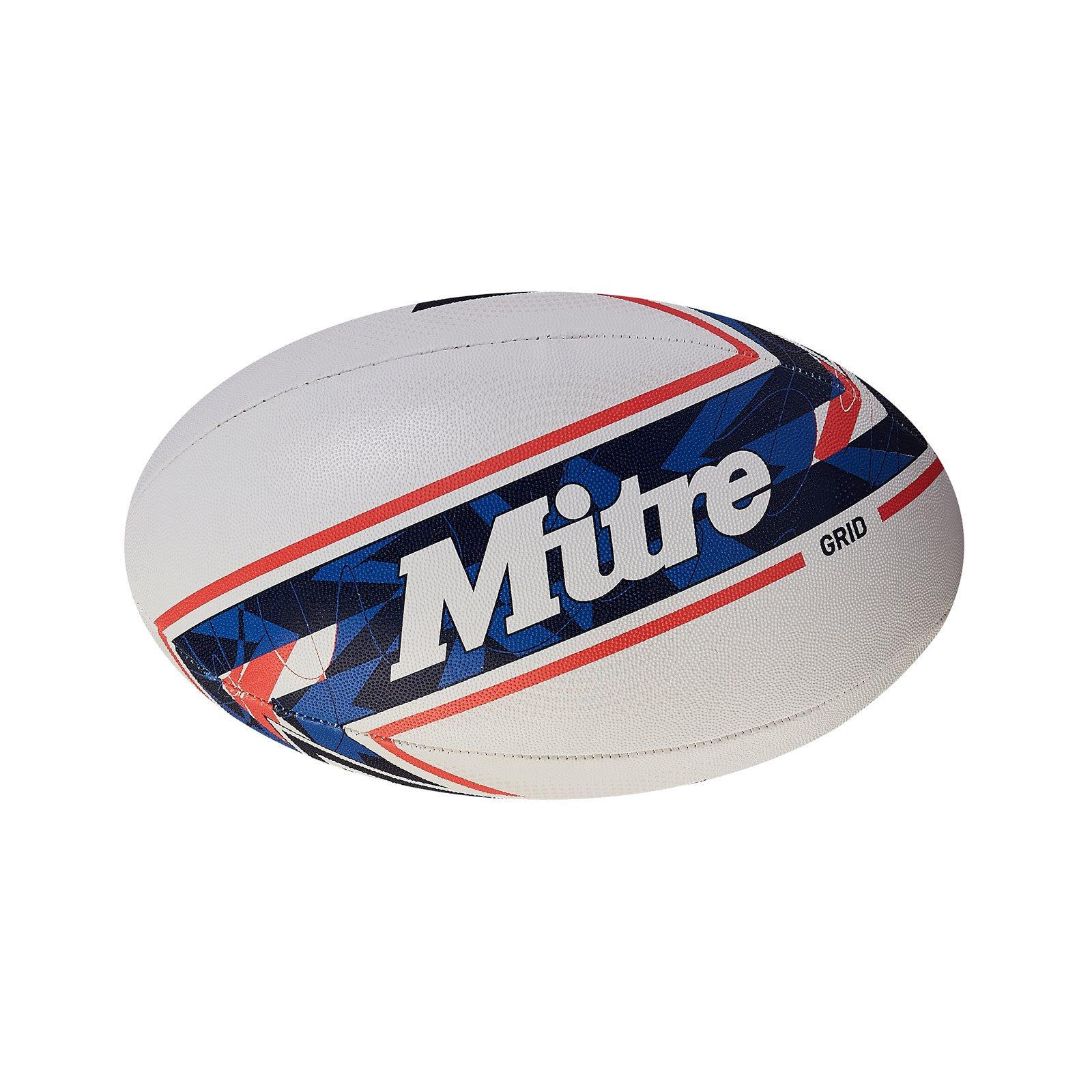 Palla Da Rugby Mitre Grid Bianco Blu Rosso 2/2
