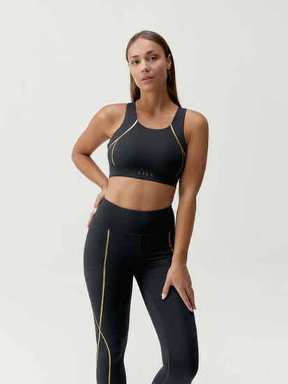 Top sportivo da donna Gold Sostegno Medio Performance