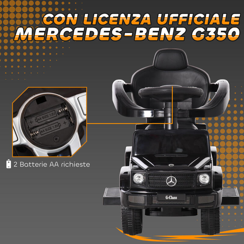 Homcom Masina impingere Copii – Jucarie Neagra cu Volan