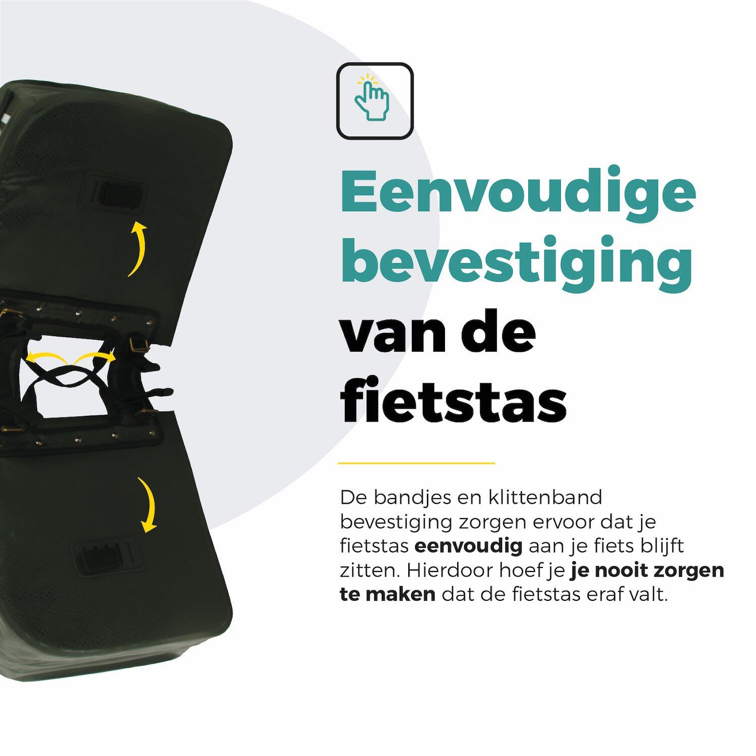 Voltano Dubbele Fietstas Rolltop Intense Green - 48 Liter - 100% Waterdicht 4/7