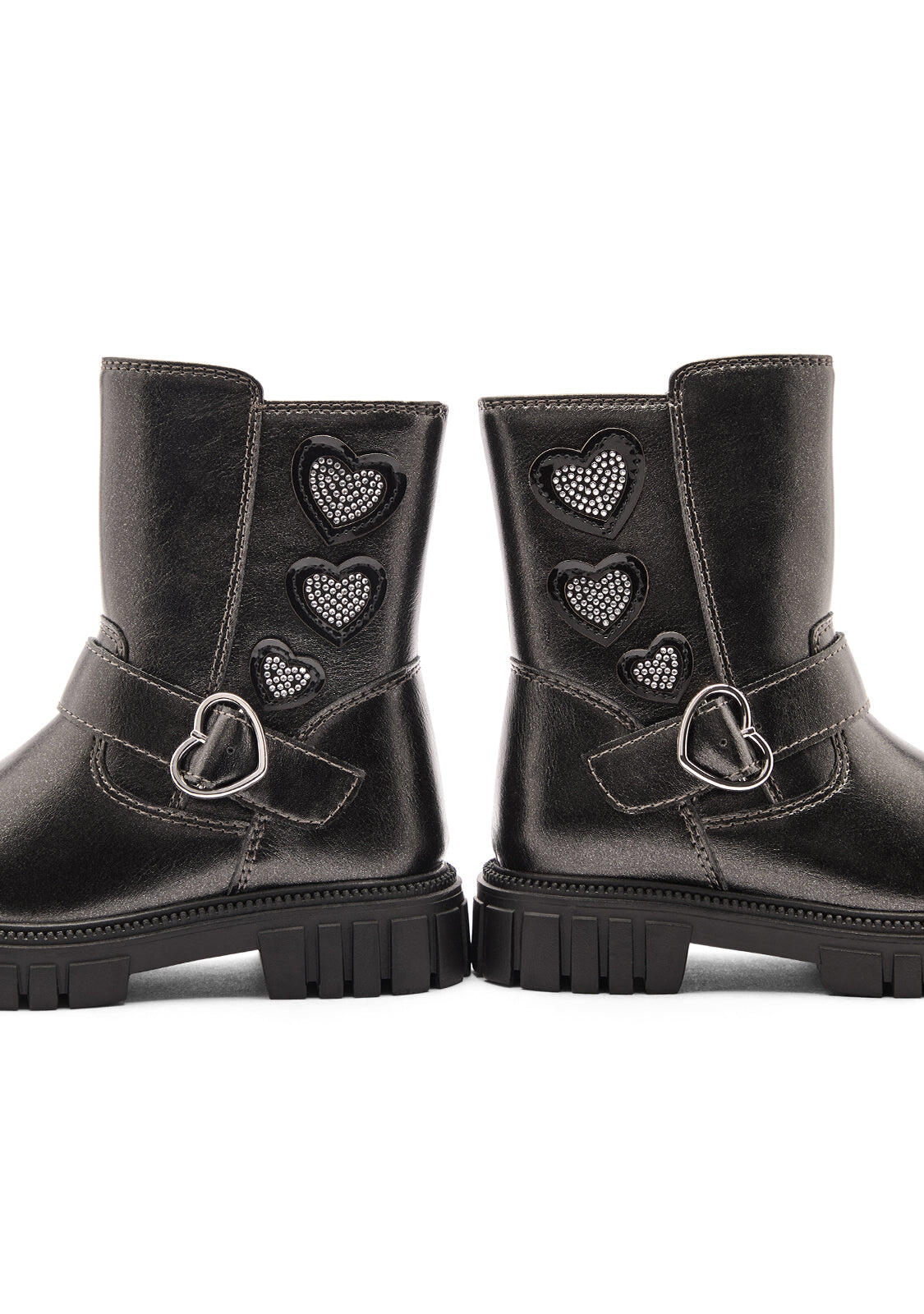 Botas de Niña Estilo Motera con Cremallera Interior y Detalle Corazón 4/4
