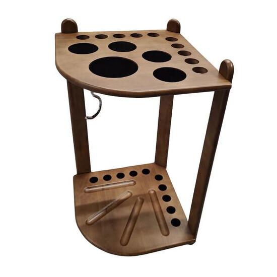 Queue-Ständer, luxuriös, 1/4-Eck, Vintage-Eiche