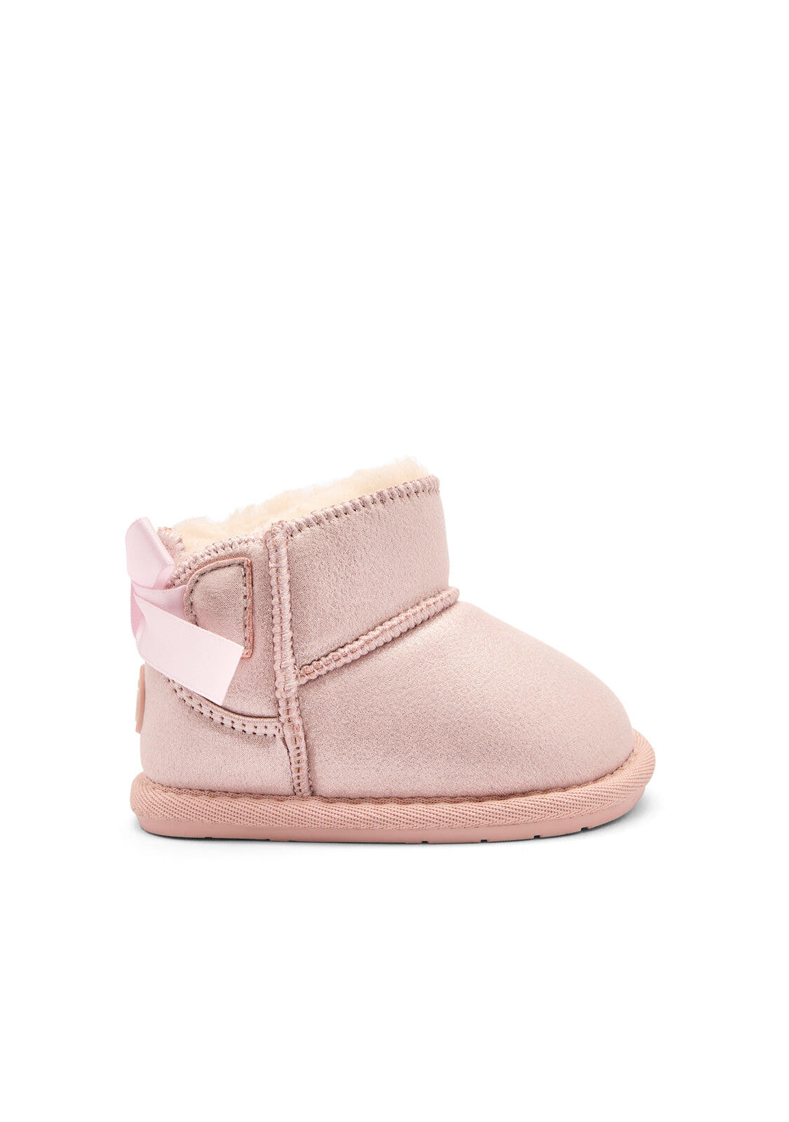 Botas de Bebés Diseño Respetuoso con Lazo Rosa 1/4