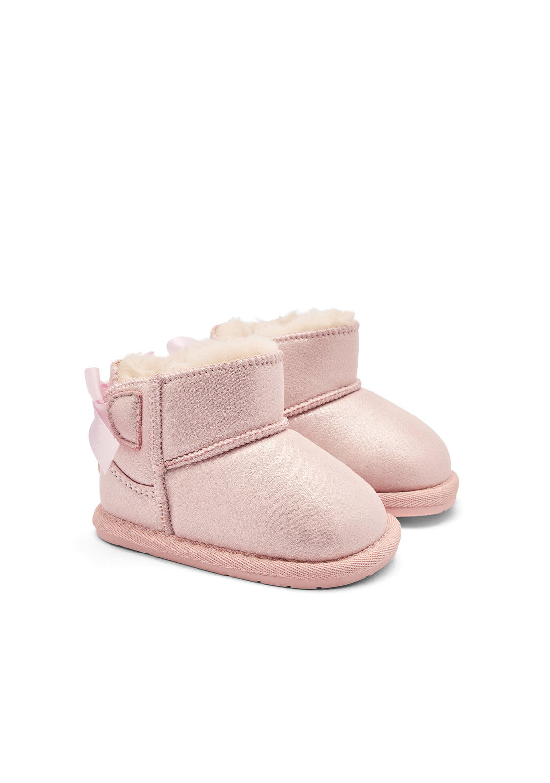 Botas de Bebés Diseño Respetuoso con Lazo Rosa 2/4