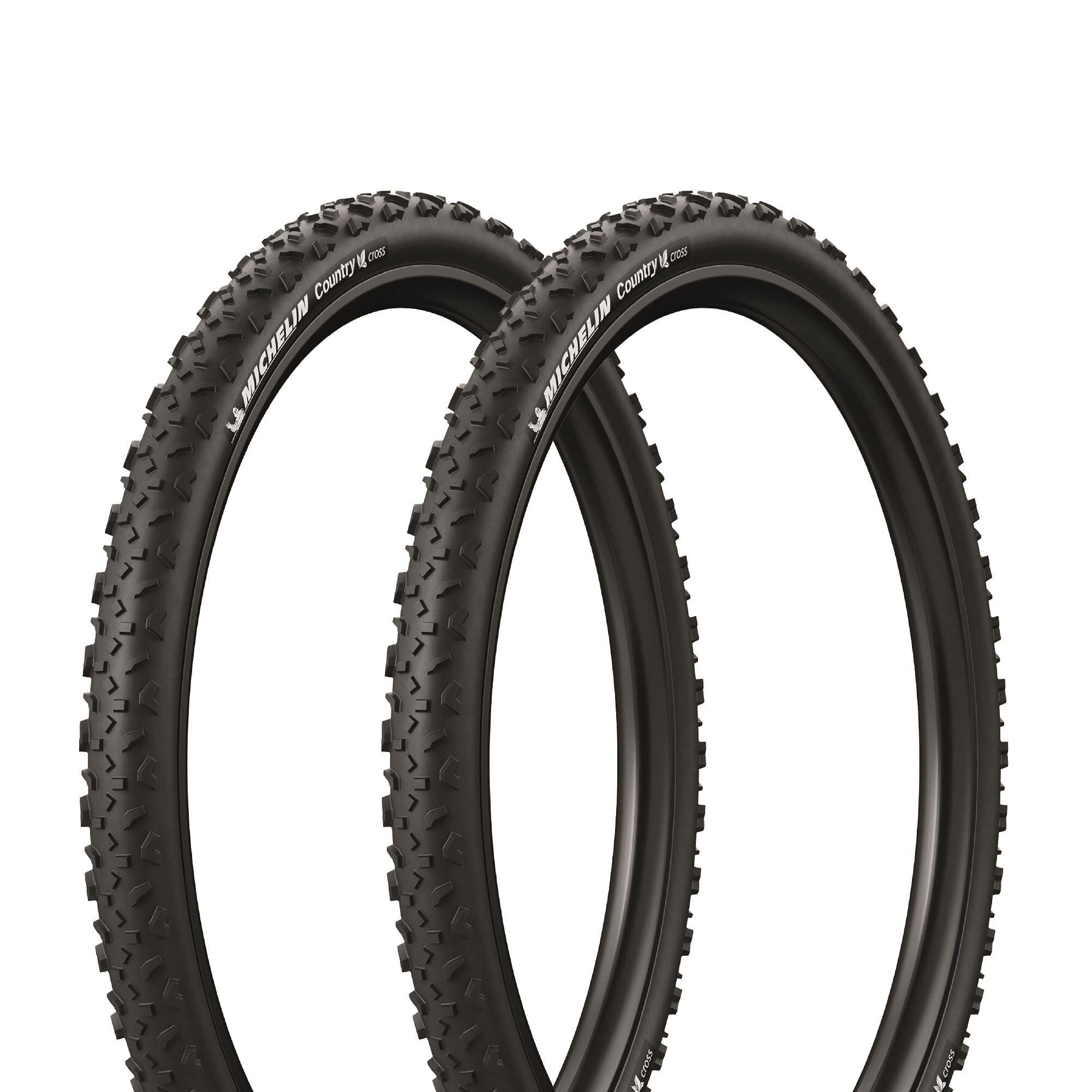 Michelin - Lot De Deux Pneus Vtt Country Cross Gw Tringles Rigides Access Line - Pneu - Blanc|noir - 47-559 - Decathlon