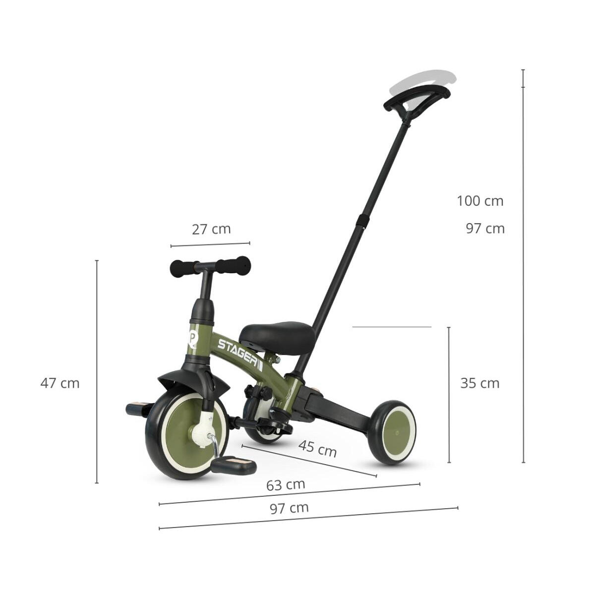 Tricycle Qplay Stager 3-en-1 Vert 2/7