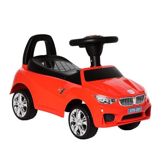 HOMCOM Macchinina per Bambini Cavalcabile Volante Fari e Musiche Bianco