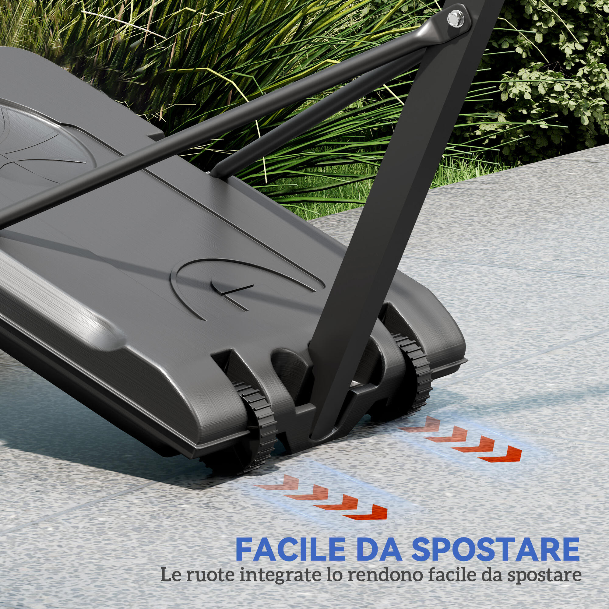 SPORTNOW Canestro Basket Esterno Regolabile 146-236cm Ruote e Base Riempibile 6/8