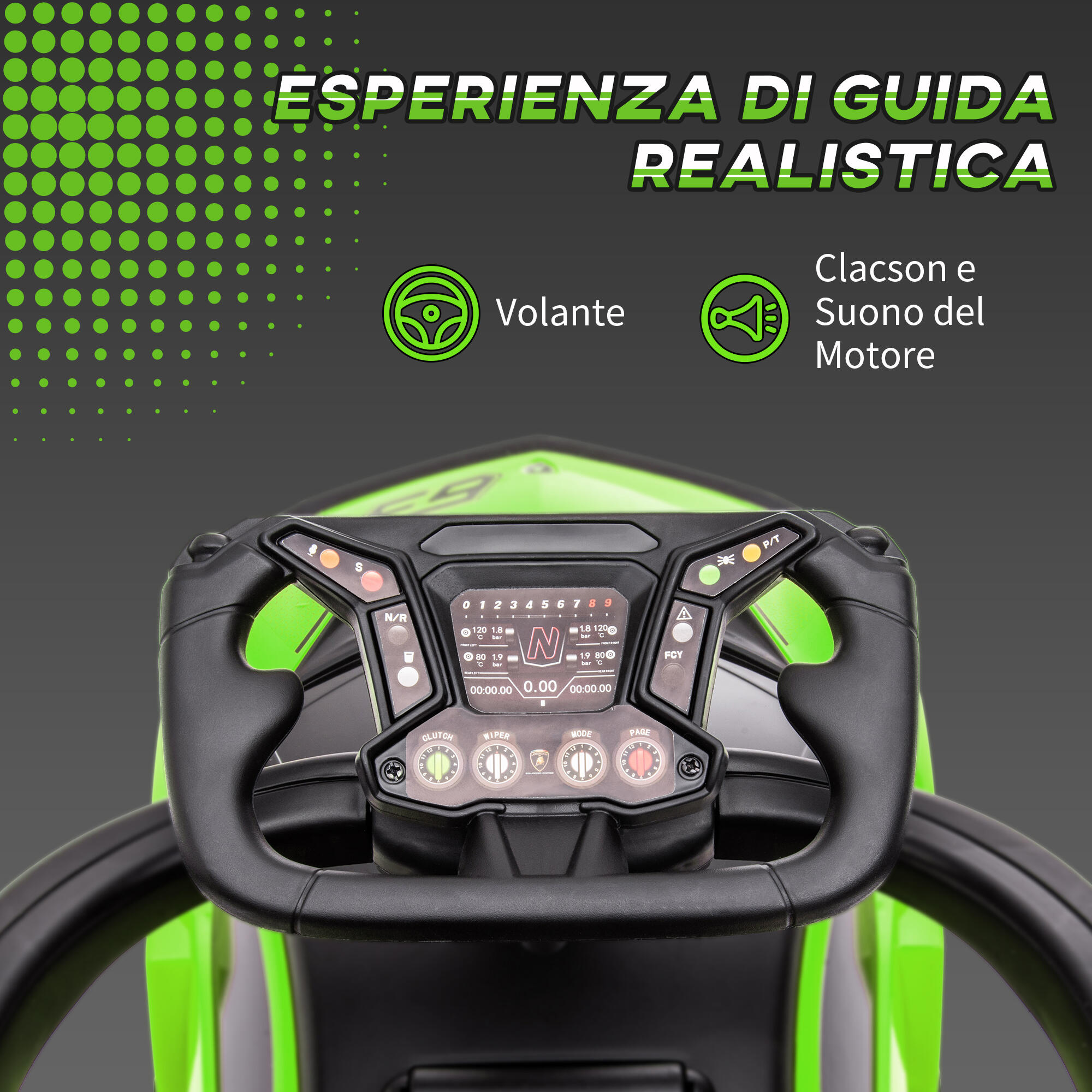 AIYAPLAY Macchina per Bambini 2in1 Lamborghini a Spinta Maniglione e Barriera 6/7