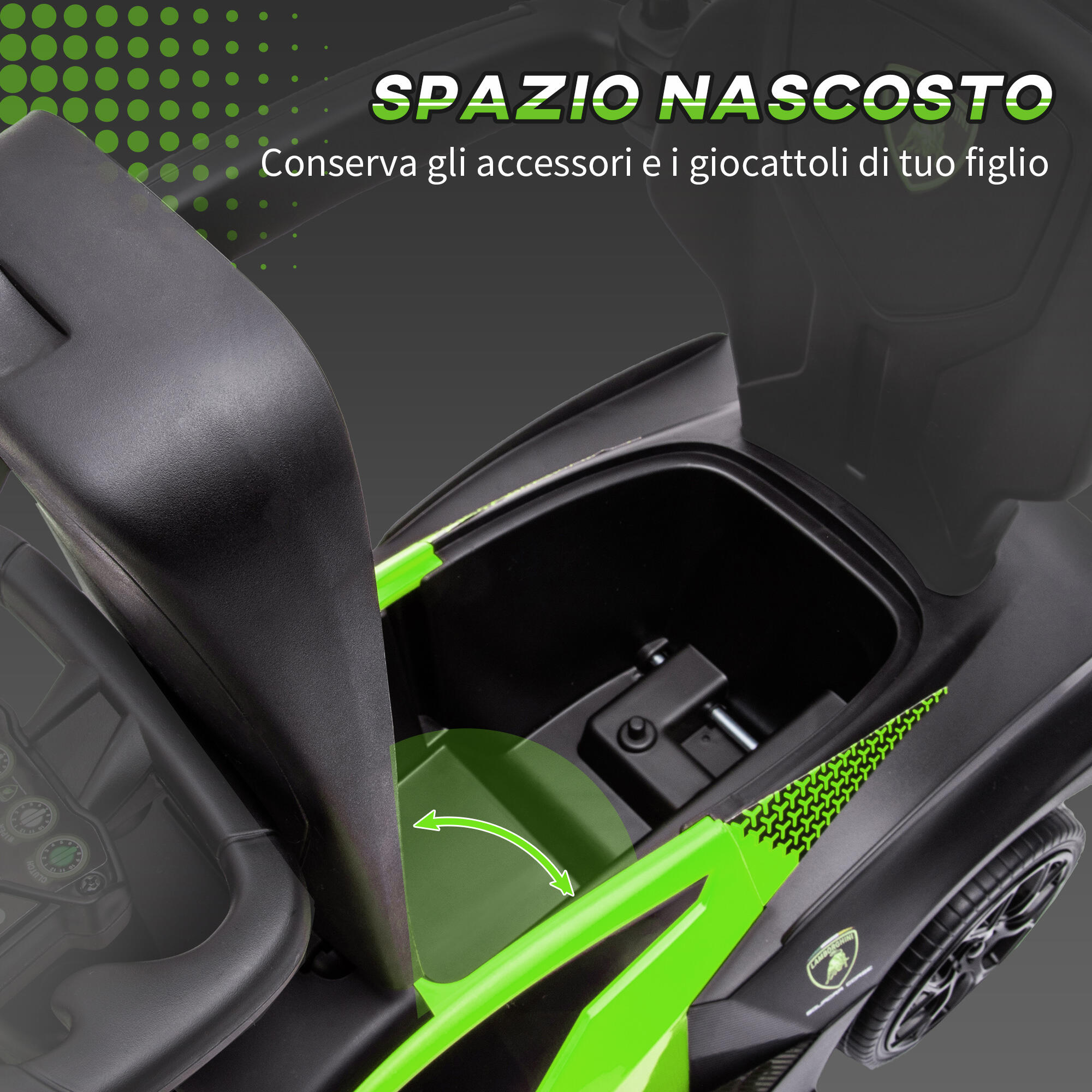 AIYAPLAY Macchina per Bambini 2in1 Lamborghini a Spinta Maniglione e Barriera 5/7