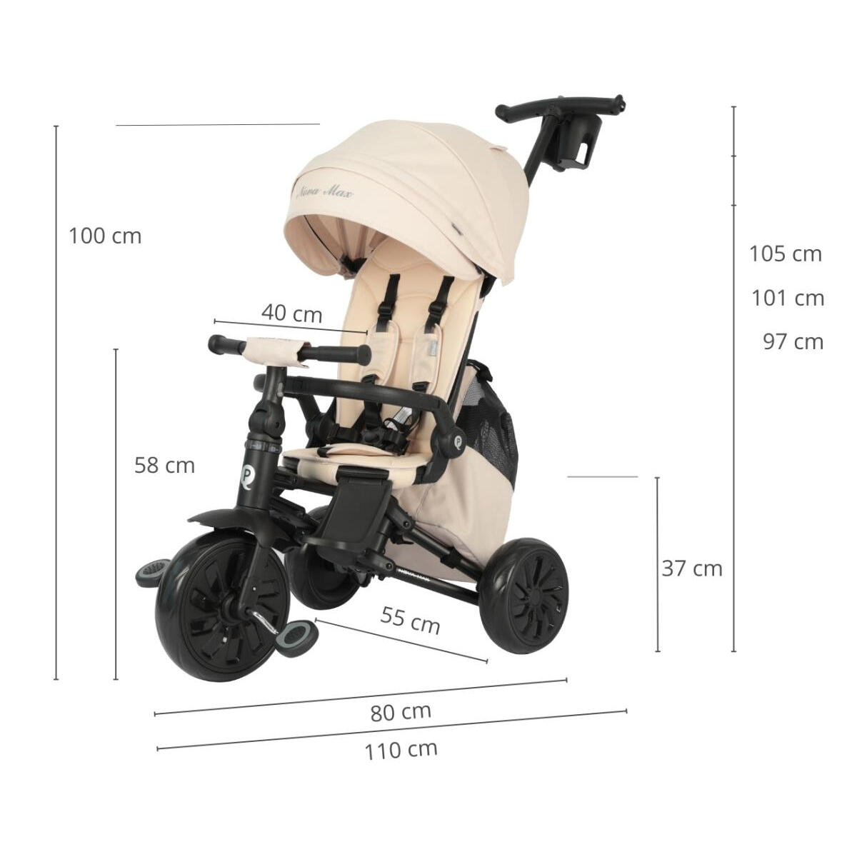 Tricycle Qplay Nova Max Beige 3/3