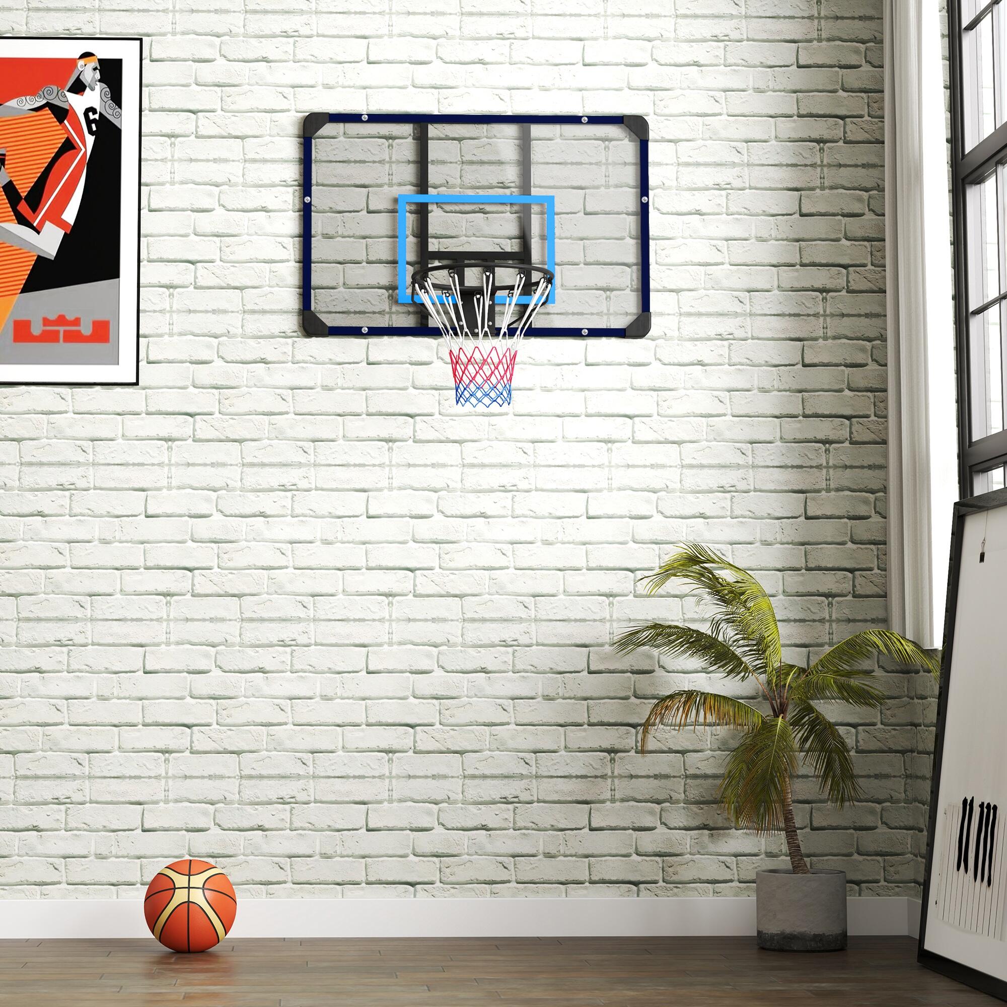 SPORTNOW Canestro Basket da Muro con Tabellone Infrangibile e Cerchio in Acciaio 6/7