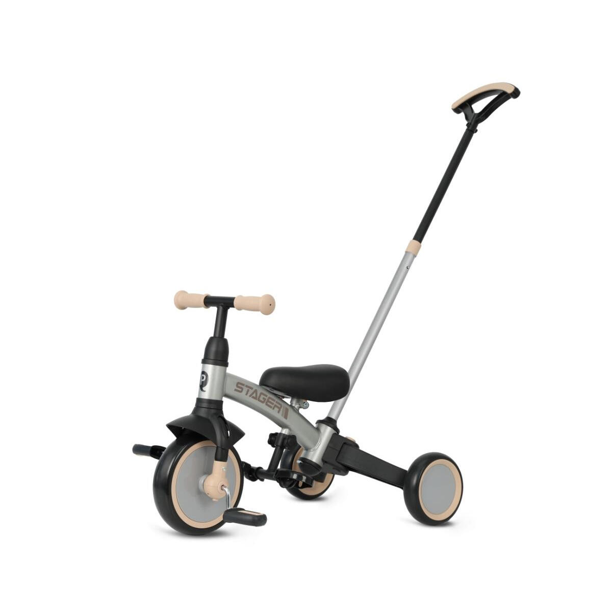 Qplay - Tricycle Qplay Stager 3-en-1 Argent - Draisienne - Marron - Taille Unique - Decathlon