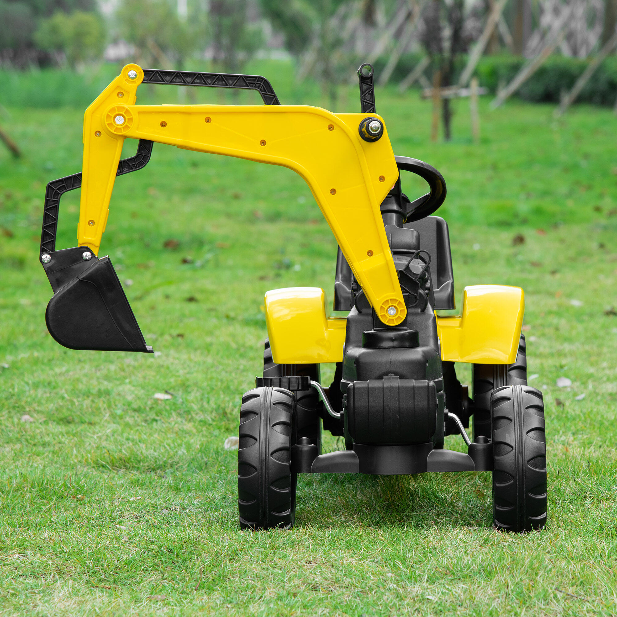 HOMCOM Ruspa Giocattolo per Bambini 3-6 Anni con 4 Ruote in Acciaio e Plastica 7/8