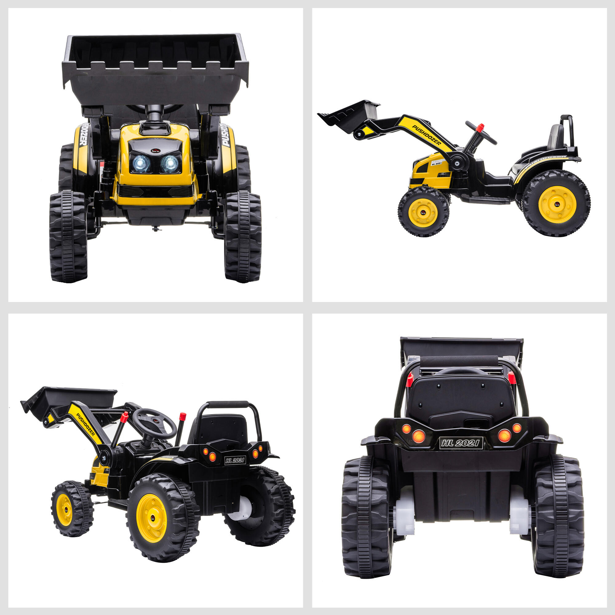 HOMCOM Ruspa Giocattolo a Batteria 6V con Suoni e Luci per Bambini 3-5 Anni 7/7