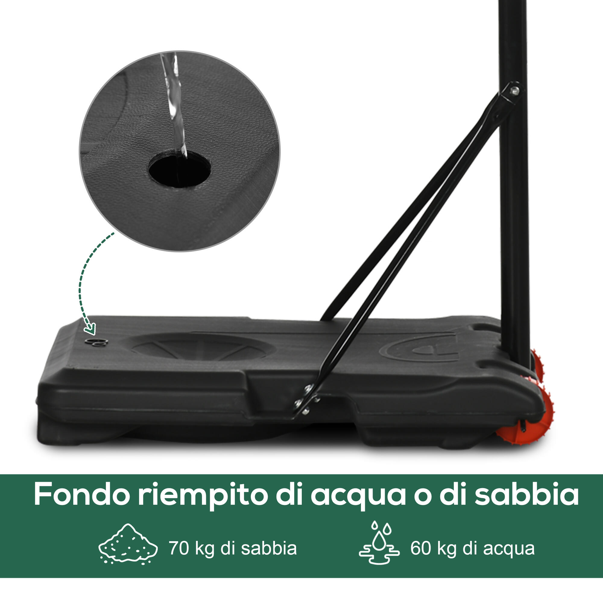 SPORTNOW Canestro Basket per Adulti con Altezza Regolabile 2.1-2.4 m 5/8