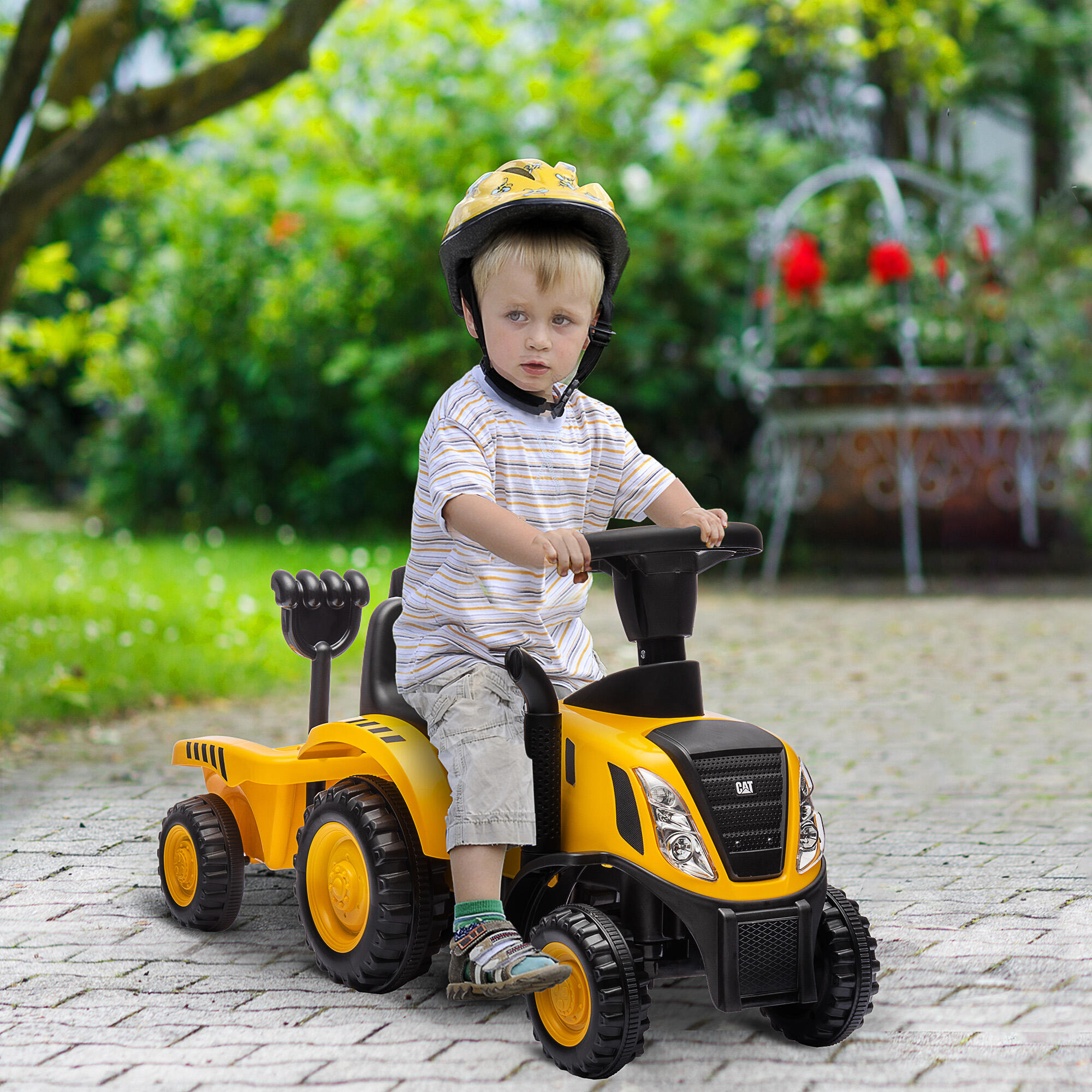 AIYAPLAY Camion Giocattolo per Bambini con Pala e Rimorchio 91x29x44 cm Giallo 2/7