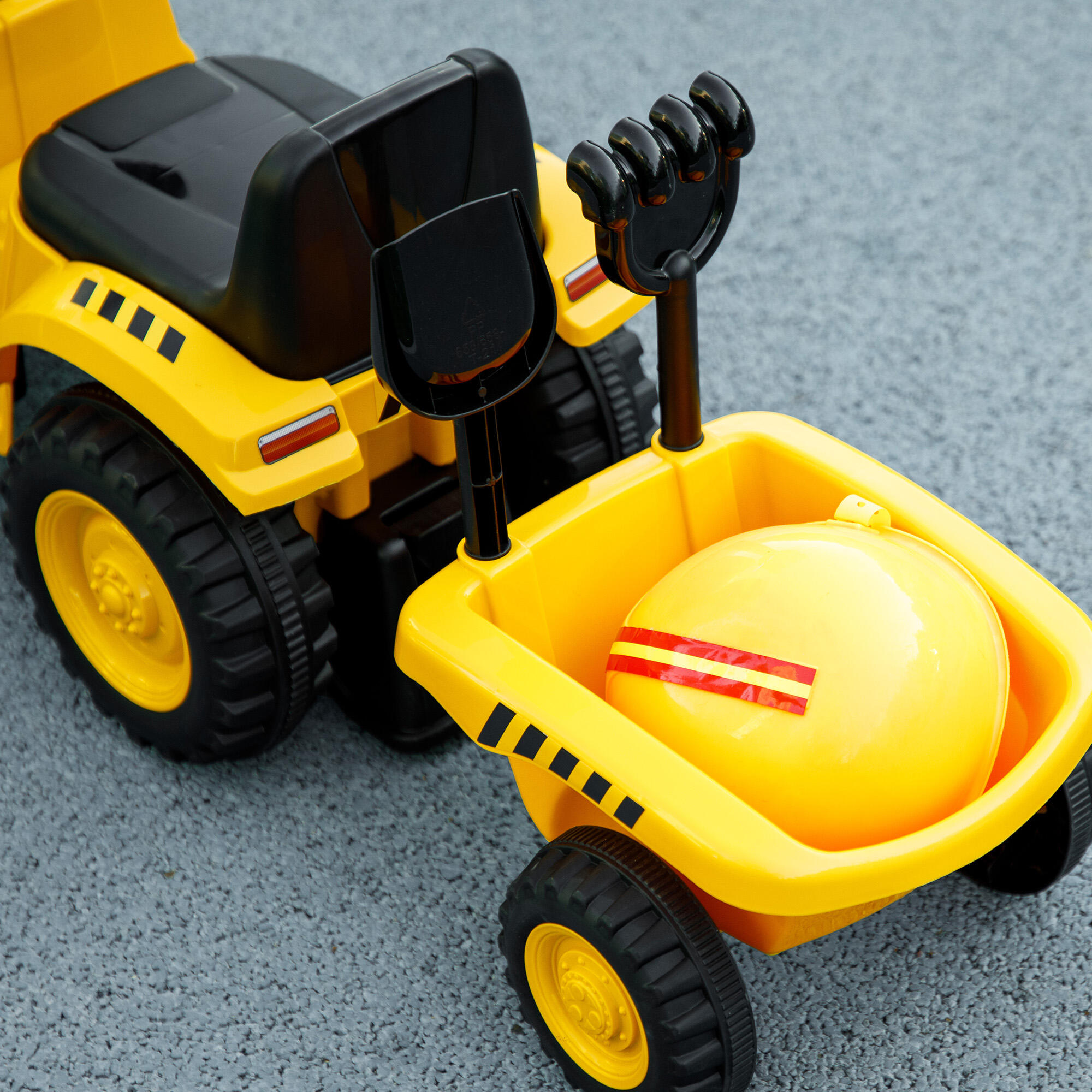 AIYAPLAY Camion Giocattolo per Bambini con Pala e Rimorchio 91x29x44 cm Giallo 7/7