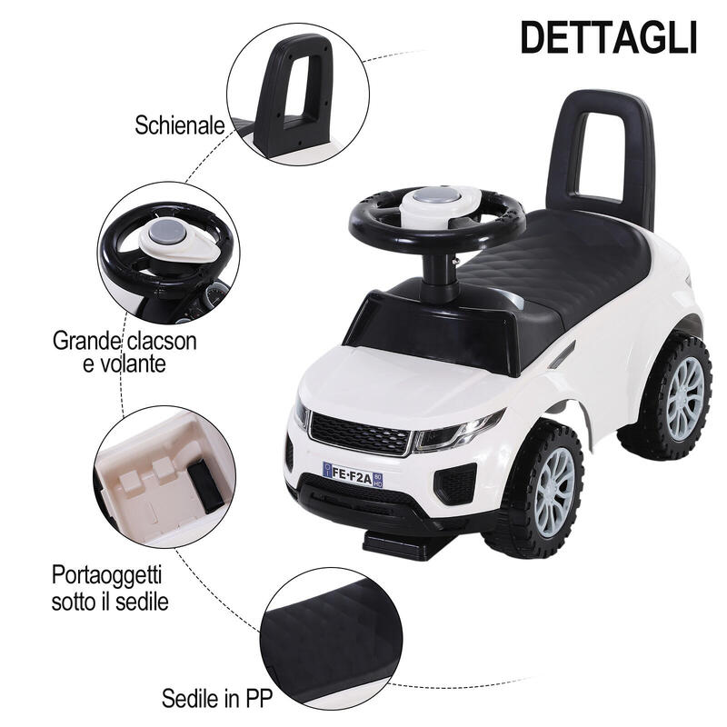 HOMCOM Masina Ride-on Jucarie pentru Copii 12-36 Luni Alba