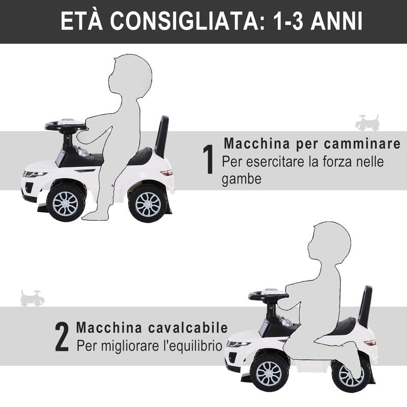 HOMCOM Masina Ride-on Jucarie pentru Copii 12-36 Luni Alba