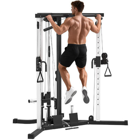 Station de musculation multifonction acier gris noir