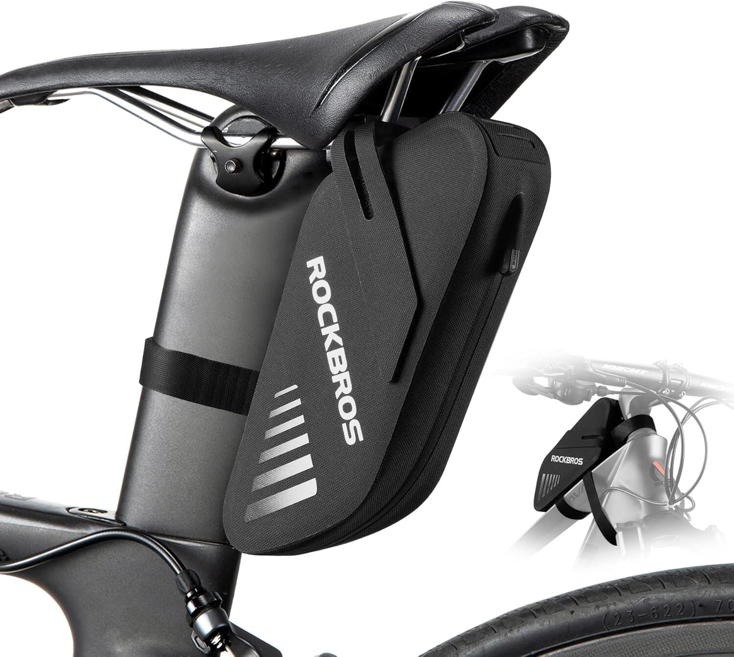 ROCKBROS Alforge de selim para bicicleta impermeável e dobrável