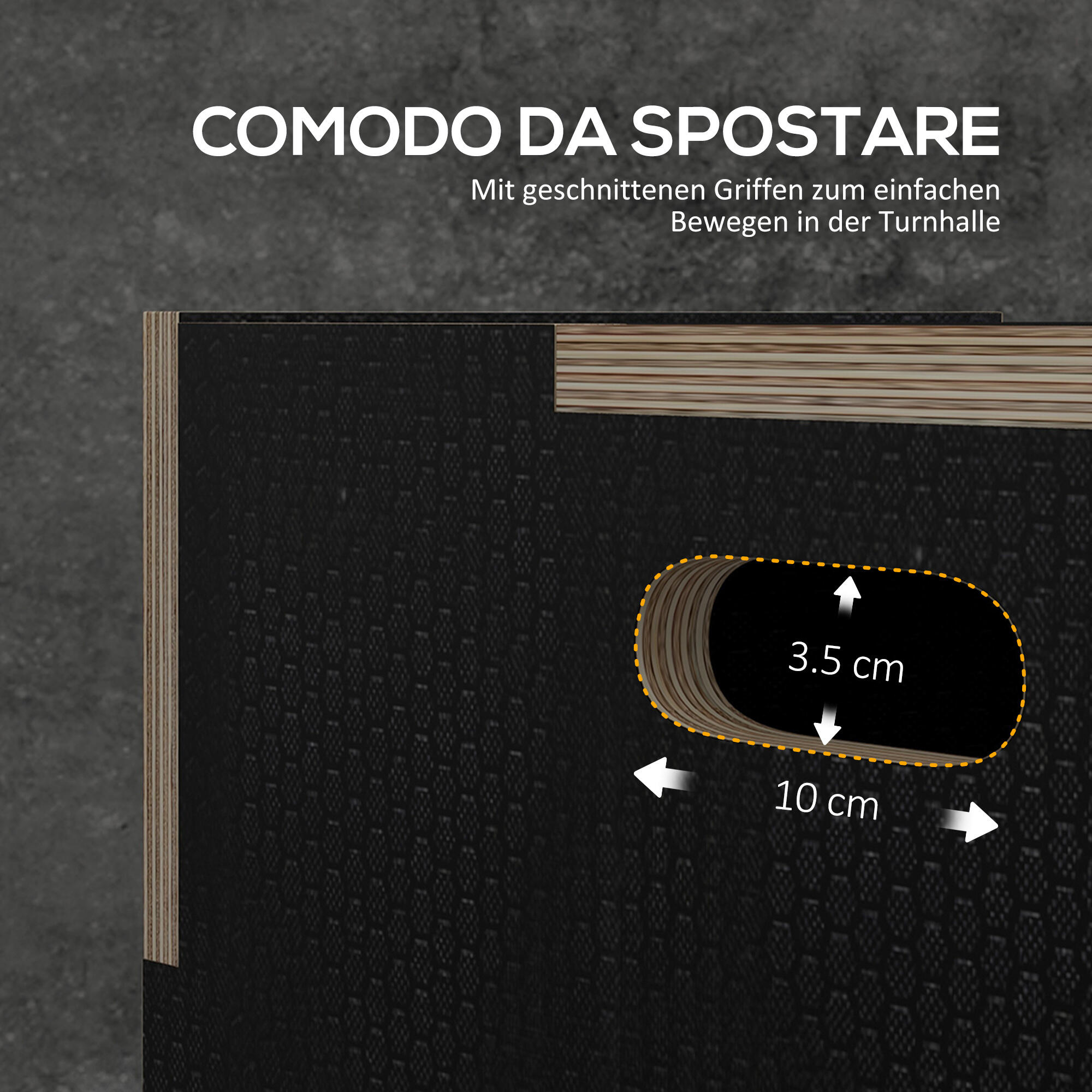 SPORTNOW Box Jump Pliometrico a 3 Altezze in Legno Antiscivolo 41-36-31cm Nero 5/8