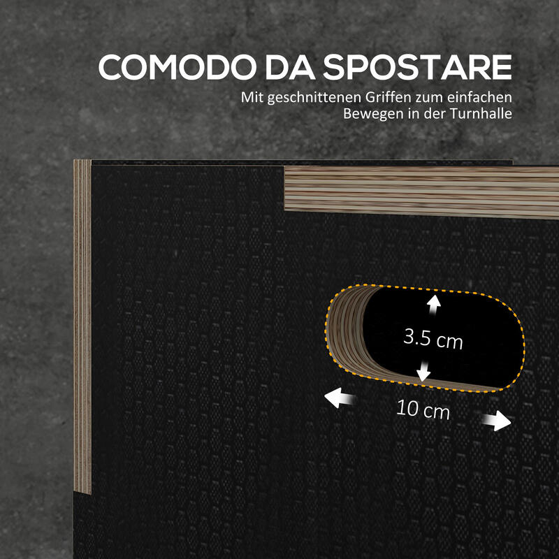 SPORTNOW Cutie Pliometrică 3 în 1, pentru Antrenament Acasă și la Sală, Negru
