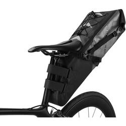 Sacoche de selle étanche 10 L, noire et grise.