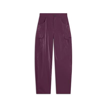 Pantalon cargo en nylon navette coupe carotte