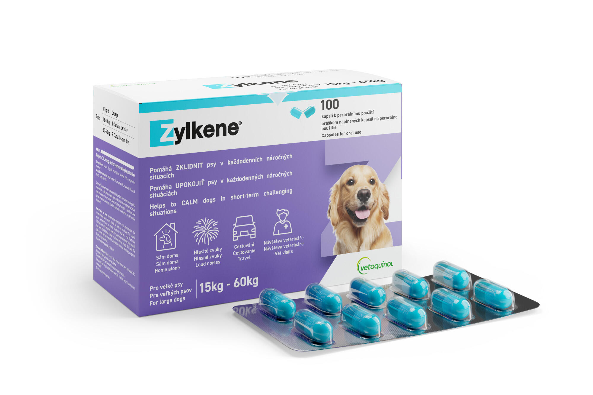 VETOQUINOL Doplněk stravy Zylkene 450mg pro velké psy 100 kapslí
