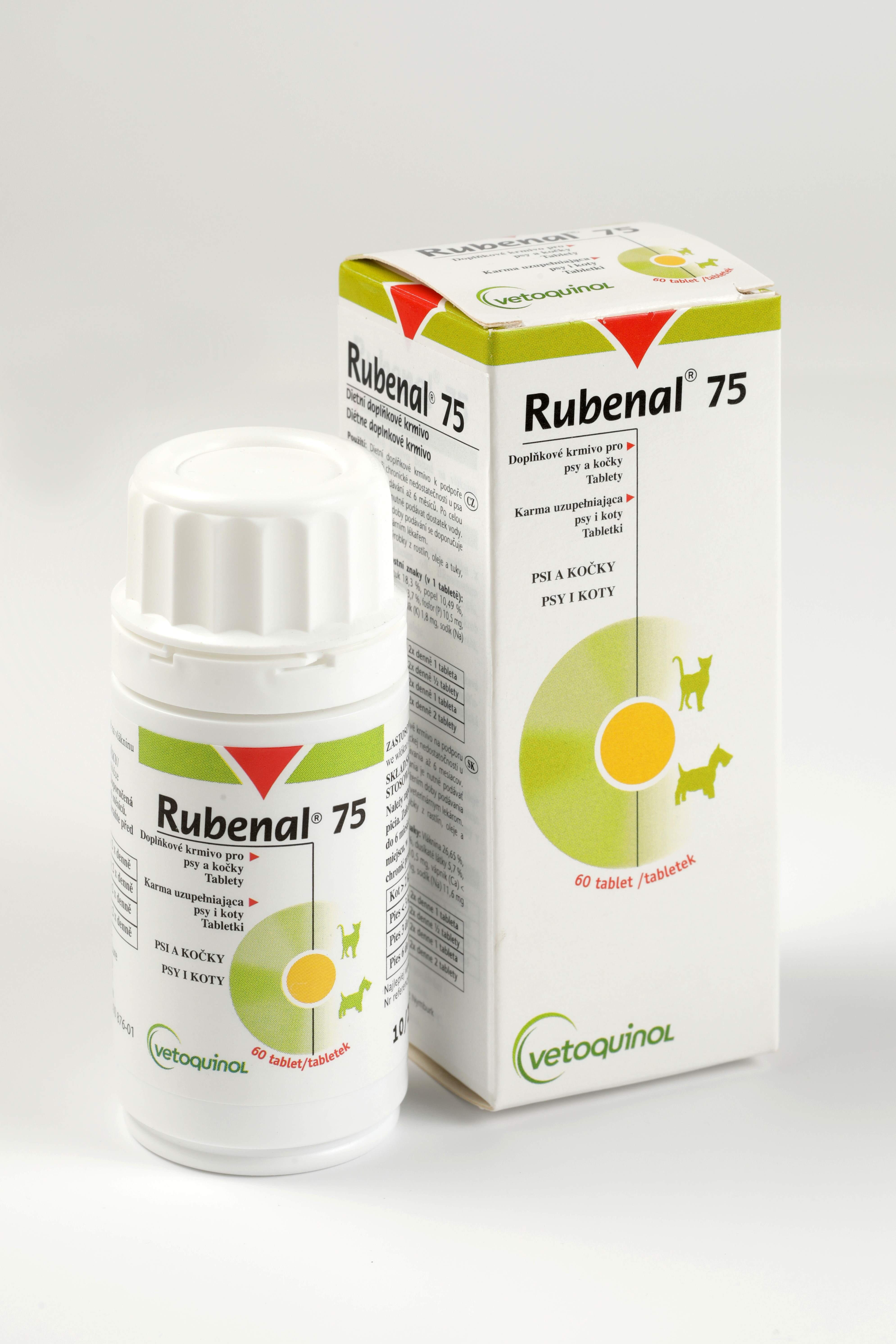 VETOQUINOL Doplněk stravy Rubenal pro psy 75mg 60tbl