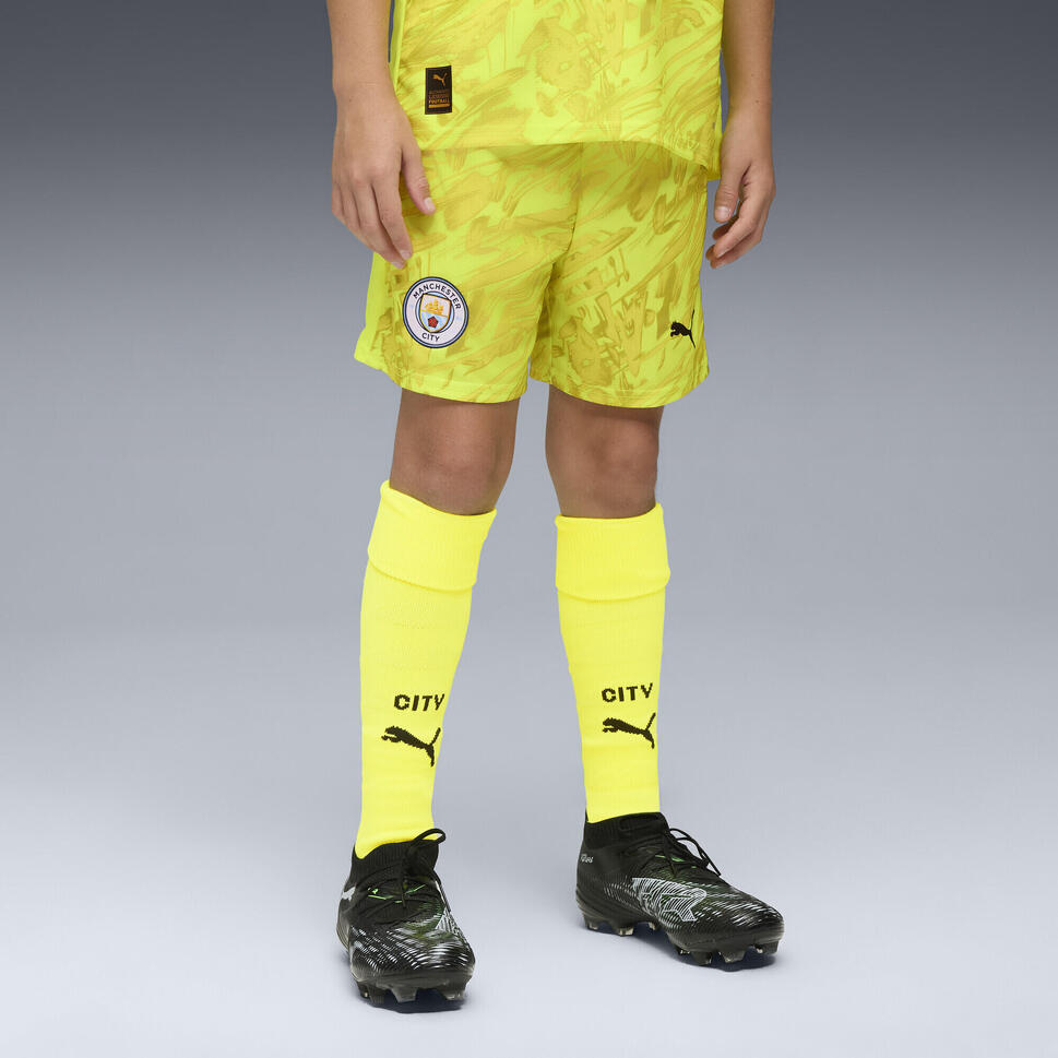 Młodzieżowe szorty bramkarskie Manchester City 25/26 PUMA Yellow Alert
