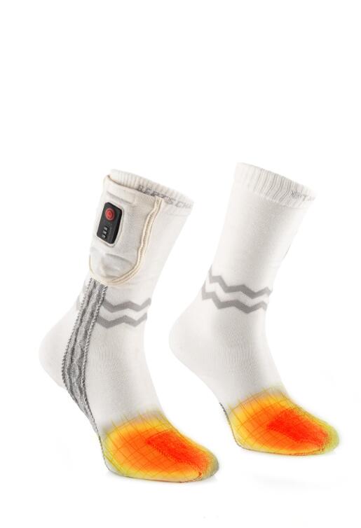 Calze Riscaldate - Aerowhite | Edizione Sportiva - USB-C | Sottili e Resistenti 2/6